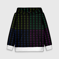 Толстовка-худи детская Color black multicolored stripes, цвет: 3D-белый