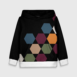 Толстовка-худи детская Honeycombs autumn colors, цвет: 3D-белый