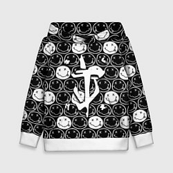 Толстовка-худи детская Doom x nirvana pattern, цвет: 3D-белый