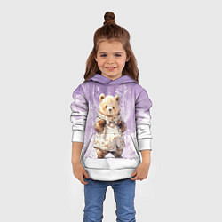 Толстовка-худи детская Умилительный мишка, цвет: 3D-белый — фото 2