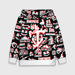 Толстовка-худи детская Doom x fortnite glitch, цвет: 3D-белый