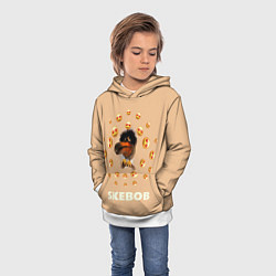 Толстовка-худи детская Мем скебоб и смайлики, цвет: 3D-белый — фото 2