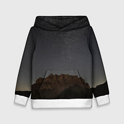 Толстовка-худи детская Массив Метеген под звездами, цвет: 3D-белый