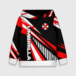 Толстовка-худи детская Красный спортивный - Umbrella, цвет: 3D-белый