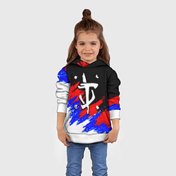 Толстовка-худи детская Doom триколор краски, цвет: 3D-белый — фото 2