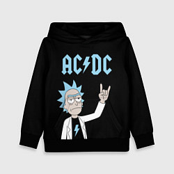Толстовка-худи детская ACDC и Рик Санчес из Рик и Морти, цвет: 3D-черный
