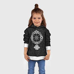 Толстовка-худи детская Шлем ужаса агисхьяльм в кельтском узле, цвет: 3D-белый — фото 2