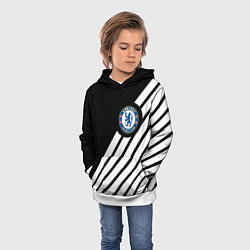 Толстовка-худи детская Chelsea geometry sport, цвет: 3D-белый — фото 2