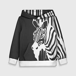 Толстовка-худи детская Зебра, цвет: 3D-белый