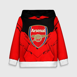 Толстовка-худи детская Arsenal текстура краски, цвет: 3D-белый