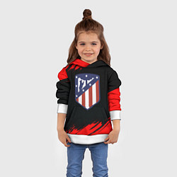 Толстовка-худи детская Атлетико Мадрид красные краски, цвет: 3D-белый — фото 2