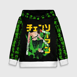 Толстовка-худи детская Аниме Человек бензопила, цвет: 3D-белый