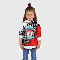 Толстовка-худи детская Ливерпуль китайские символы краски, цвет: 3D-белый — фото 2