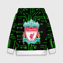 Толстовка-худи детская Liverpool плата текстура, цвет: 3D-белый
