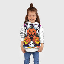 Толстовка-худи детская Happy Halloween 25, цвет: 3D-белый — фото 2