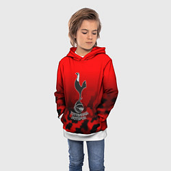 Толстовка-худи детская Тоттенхэм Хотспур камуфляж красный, цвет: 3D-белый — фото 2