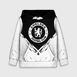 Толстовка-худи детская Челси белые краски, цвет: 3D-белый