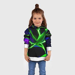 Толстовка-худи детская Green glow, цвет: 3D-белый — фото 2