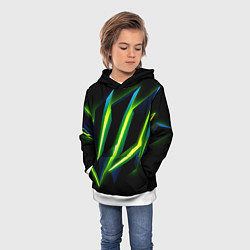 Толстовка-худи детская Geometric neon, цвет: 3D-белый — фото 2