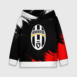 Толстовка-худи детская Ювентус краски текстура, цвет: 3D-белый