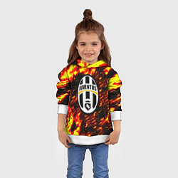 Толстовка-худи детская Juventus огненные краски, цвет: 3D-белый — фото 2