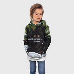 Толстовка-худи детская Призрачный волк, цвет: 3D-белый — фото 2