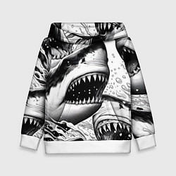 Детская толстовка Белая акула - стая