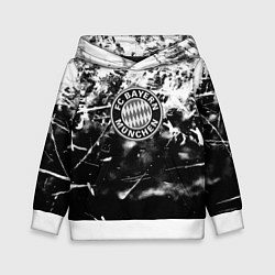 Толстовка-худи детская Bayern Mnchen черно белая бумага, цвет: 3D-белый