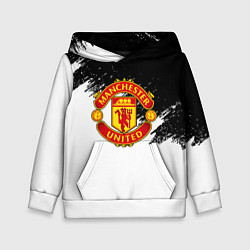 Толстовка-худи детская Манчестер Юнайтед краски белые, цвет: 3D-белый
