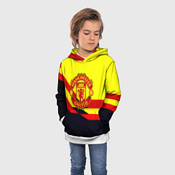 Толстовка-худи детская Манчестер Юнайтед геометрия спорт, цвет: 3D-белый — фото 2