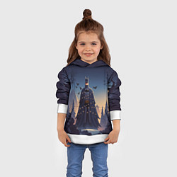 Толстовка-худи детская Новогодний Бэтмен, цвет: 3D-белый — фото 2