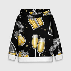 Толстовка-худи детская Новогодний вайб, цвет: 3D-белый