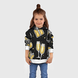 Толстовка-худи детская Новогодний вайб, цвет: 3D-белый — фото 2