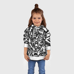 Толстовка-худи детская Lightnings and faces - ai art fantasy, цвет: 3D-белый — фото 2
