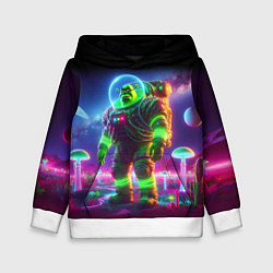 Детская толстовка Космонавт Шрук в неоновом скафандре на загадочной
