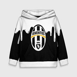 Толстовка-худи детская Juventus капли красок, цвет: 3D-белый