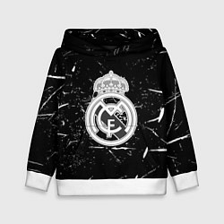 Толстовка-худи детская Ювентус краски штрихи, цвет: 3D-белый