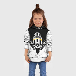 Толстовка-худи детская Ювентус краски всплеск текстура, цвет: 3D-белый — фото 2