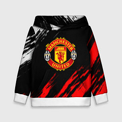 Толстовка-худи детская Манчестер Юнайтед x Ювентус краски, цвет: 3D-белый