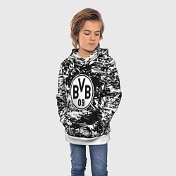 Толстовка-худи детская Боруссиа белые краски, цвет: 3D-белый — фото 2