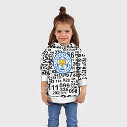 Толстовка-худи детская Лестер сити цифры символы, цвет: 3D-белый — фото 2