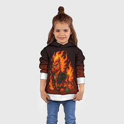 Толстовка-худи детская Огненный конь 26, цвет: 3D-белый — фото 2