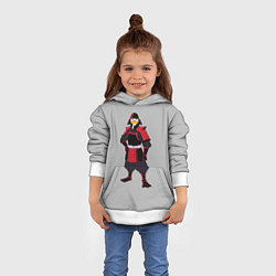 Толстовка-худи детская Утка-самурай, цвет: 3D-белый — фото 2