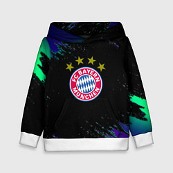 Толстовка-худи детская Бавария Мюнхен краски текстура, цвет: 3D-белый