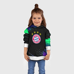 Толстовка-худи детская Бавария Мюнхен краски текстура, цвет: 3D-белый — фото 2