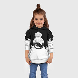 Толстовка-худи детская Реал Мадрид огонь белый, цвет: 3D-белый — фото 2