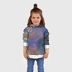 Толстовка-худи детская Абстрактная рябь, цвет: 3D-белый — фото 2
