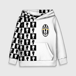 Толстовка-худи детская Ювентус паттерн люди, цвет: 3D-белый