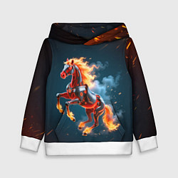 Детская толстовка Огненная лошадь киборг