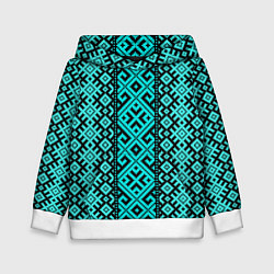 Толстовка-худи детская Орнамент славянский, цвет: 3D-белый